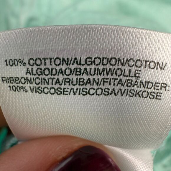 Jones New York Shirt Womens XL Turquoise Button Up Roll Tab Sleeve Cotton Top - Picture 5 of 7